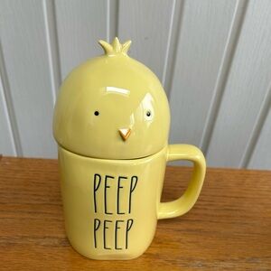 Rae Dunn Peep Peep Yellow Chick Mug and Topper